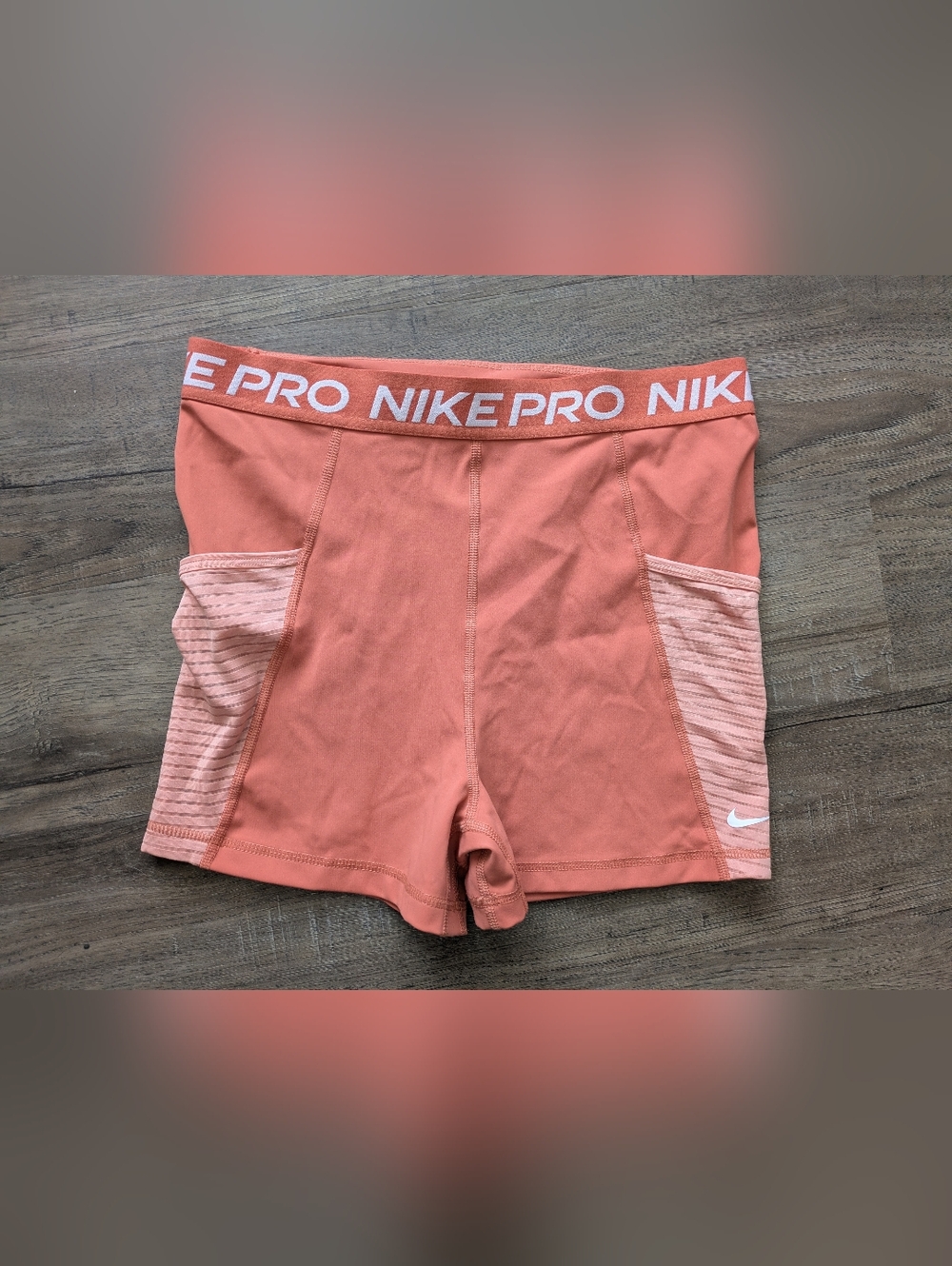 Nike Pro Coral High Waist Shorts Sz L